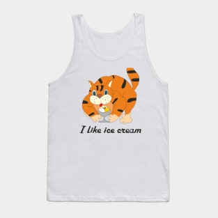 The cat is an ice cream lover Tank Top